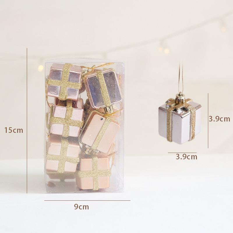 Christmas Nordic style Christmas electroplating gift box pendant Christmas tree star decoration pine cone box pendant