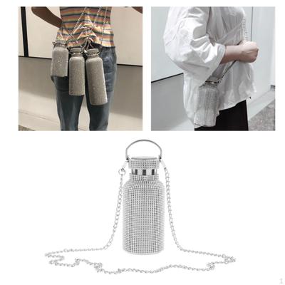 Thermal Water Bottle Beautifully Rhinestone Refillable
