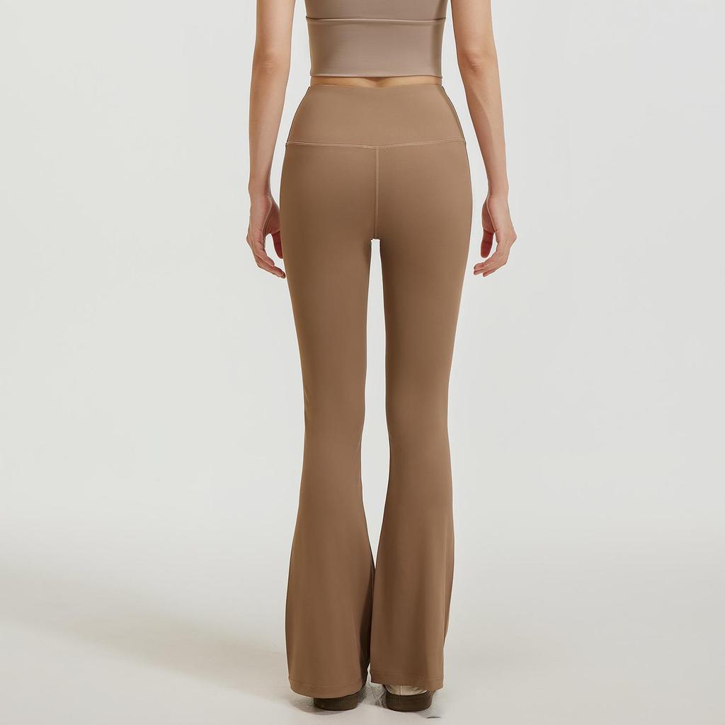 Juyi Tang Höga Midje Flare Yoga Leggings - Naken Känsla Pilates Fitness Byxor