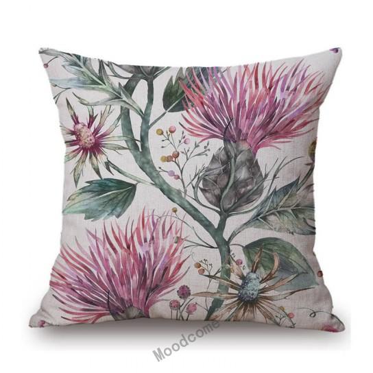 Home Decoration Flower Floral Oil Painting Sofa Throw Pillow Case Cotton Linen Bench Chair Seat Cushion Cover