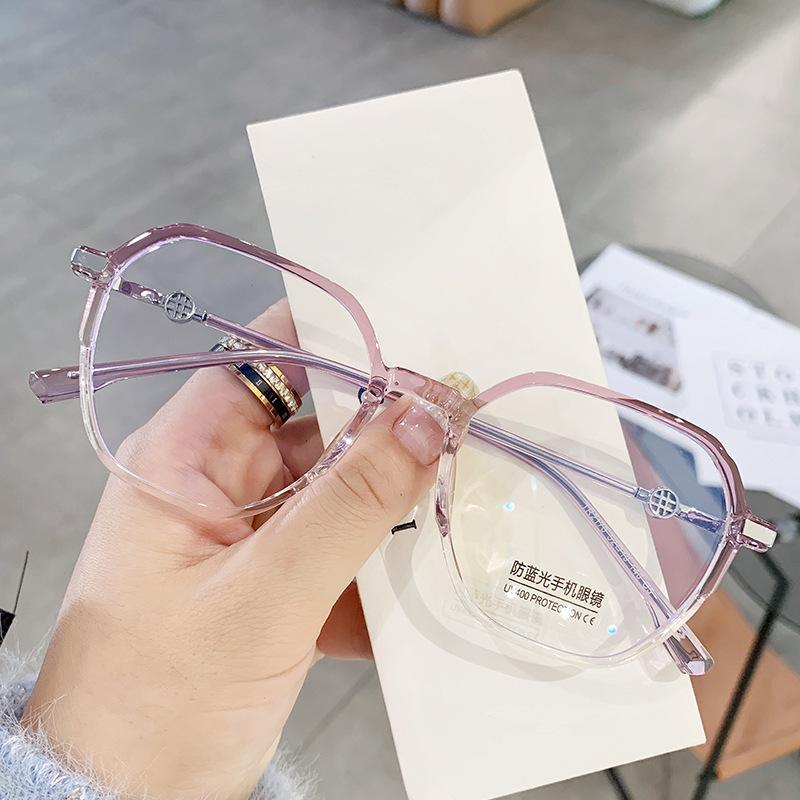 Tr90 Glasses Frame Trendy Plain Glasses Frame, Flat Glasses Retro Anti-Blue Glasses Women 2170