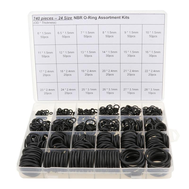 740 Pcs Boxed Thickness 1.5/2.4/3.1Mm Car Air Conditioning O-Ring Seal Gasket