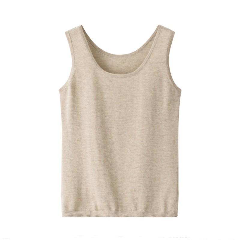Women's 100% Pure Cashmere Round Neck Knitted Vest - Close-Fitting & Comfortable