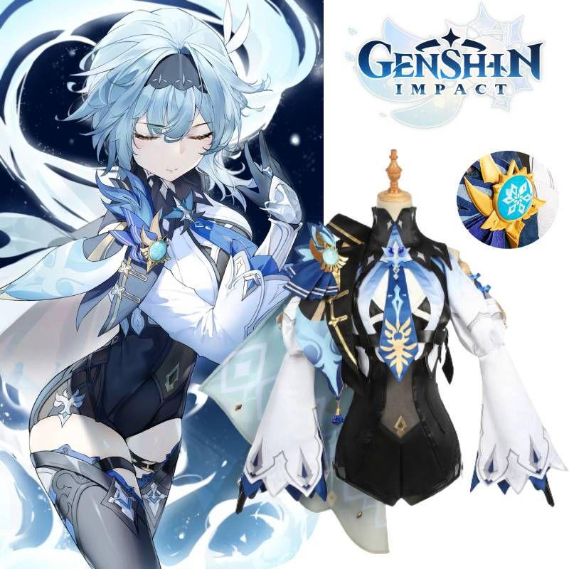 Eula Impact Genshin Cosplay Costume Fashion Pu Bodysuit Set Costume Christmas