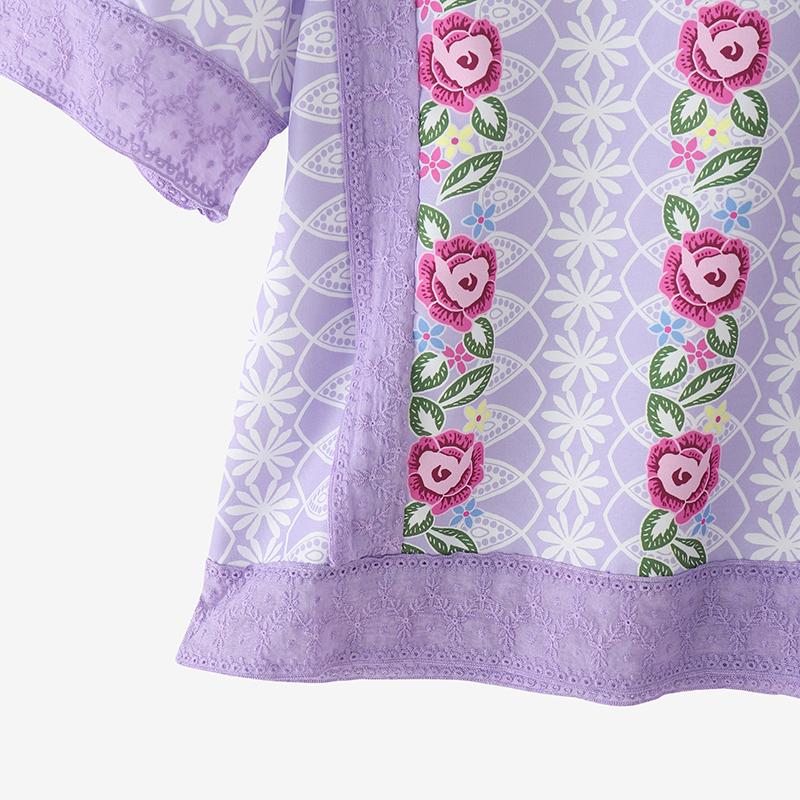 ZANZEA Women Casual Round Neck Summer Short Sleeve Floral Blouse