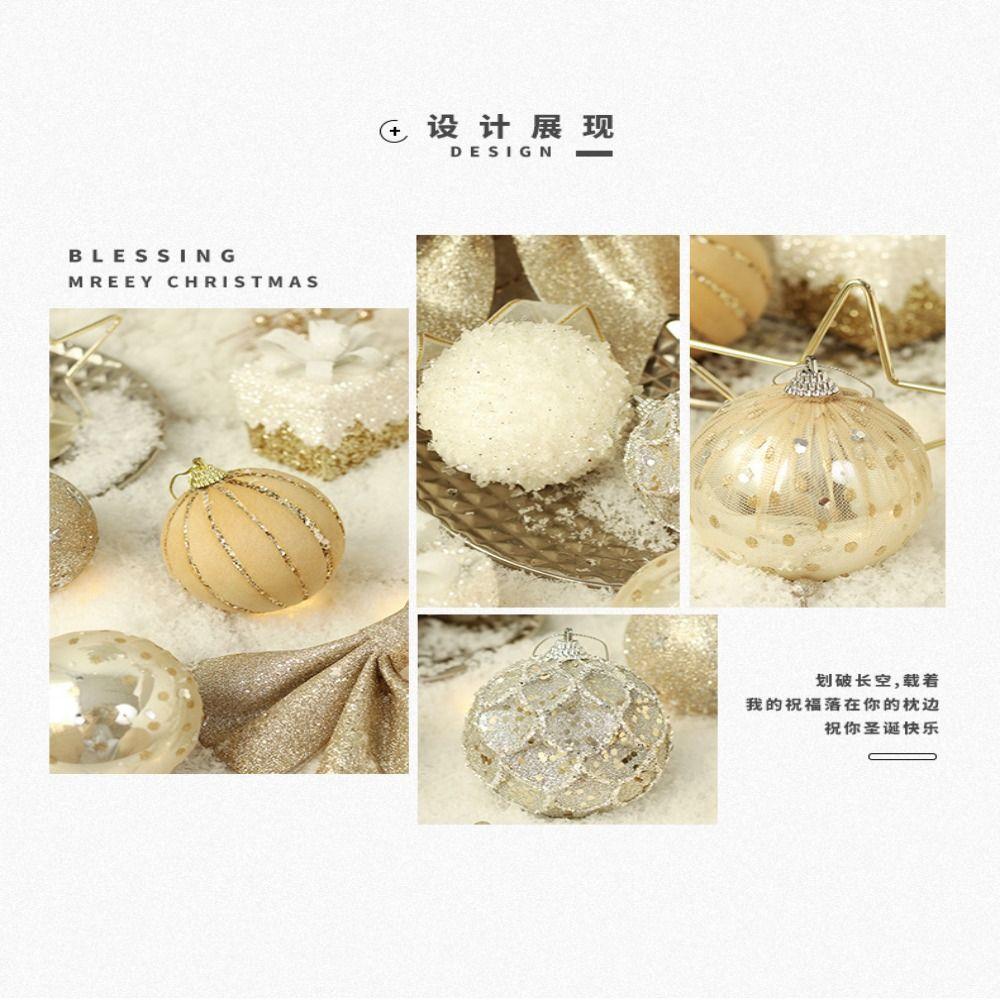 18pcs/box Round Christmas Hanging Ball Plastic Merry Christmas Tree Decor  Home Party Decor