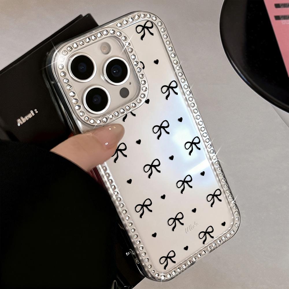 Bracelet Chain Phone Case For iPhone 17 16 15 13 14 for 17Air 17 12 14 16 Pro 17 14 16 Pro Max Sparking Diamond Cute Pattern Hard Cover With Lanyard