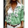 Women's shirt fashion shirt 3D printing high-definition pattern long-sleeved shirt daily casual shirt soft fabric