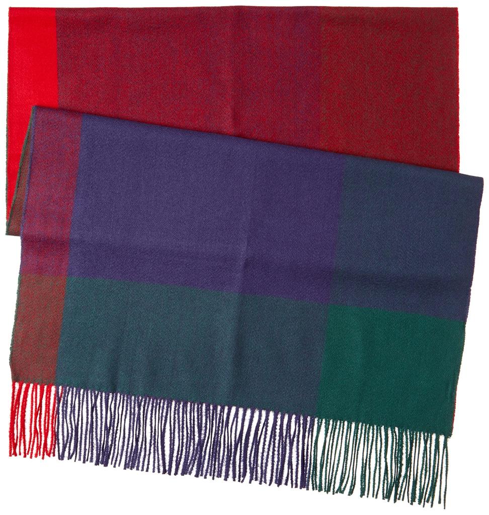 Esta MOONBAT Smooth Soft Check Stole for W59cm X H190cm Women, Fall/Winter, Throw, 60035, 60036, 60037, 60040, 60041, 60042, 31-230-60036-24, Red,