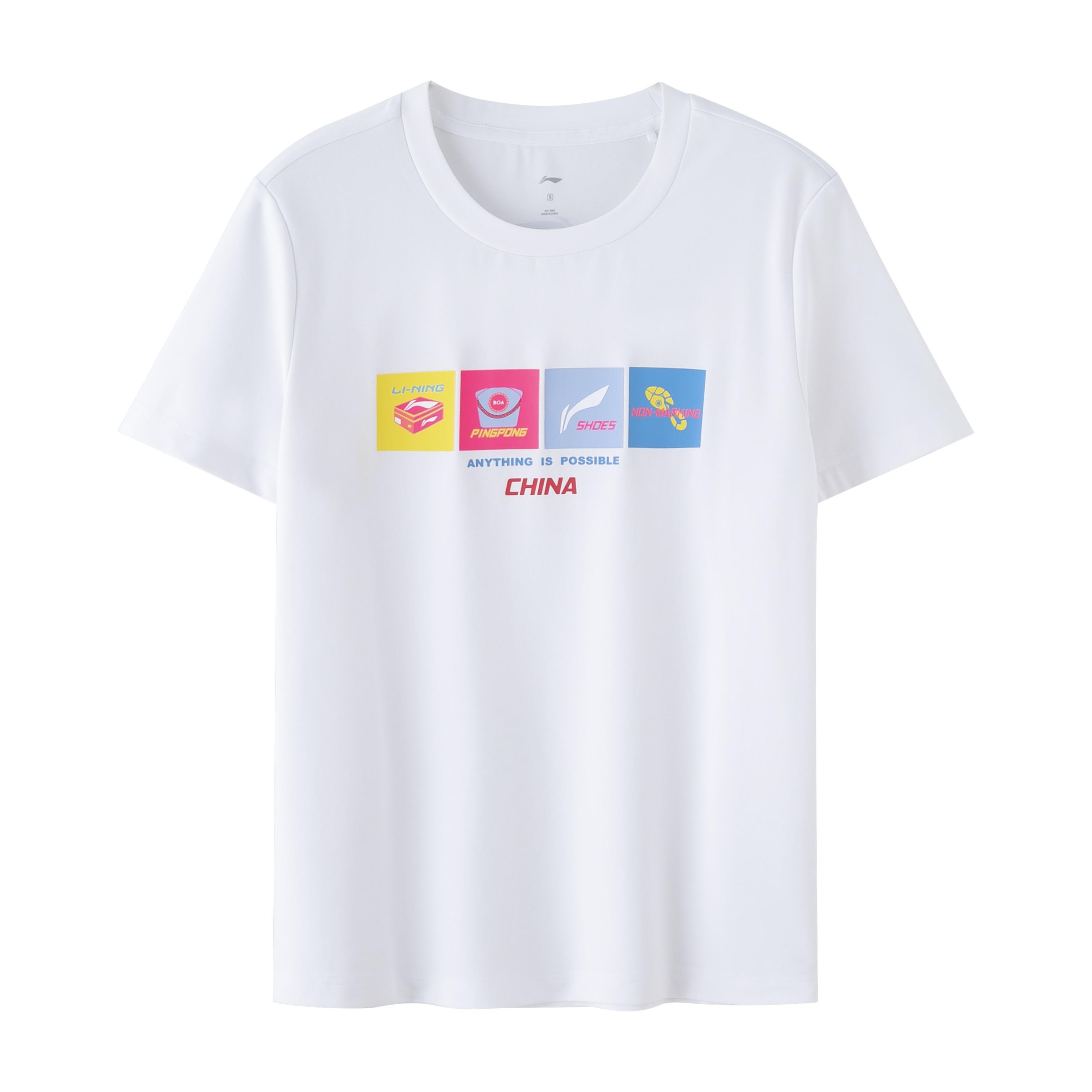 Li-Ning Table Tennis Graphic T-shirt White Men s ATST031-2 XL
