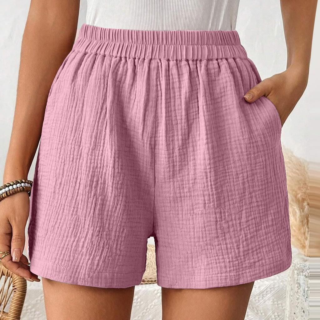 Women's Wide Leg Casual Shorts - Color Summer Loose Fit Comfortable Shorts