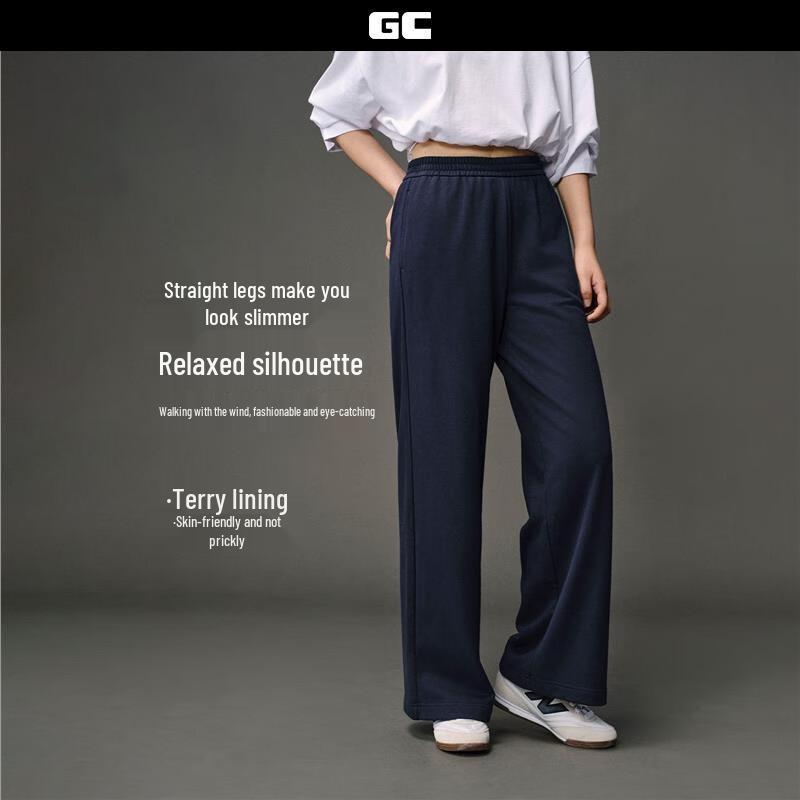 

GIORDANO CONCEPTS Женские трикотажные широкие спортивные брюки с вышивкой XL