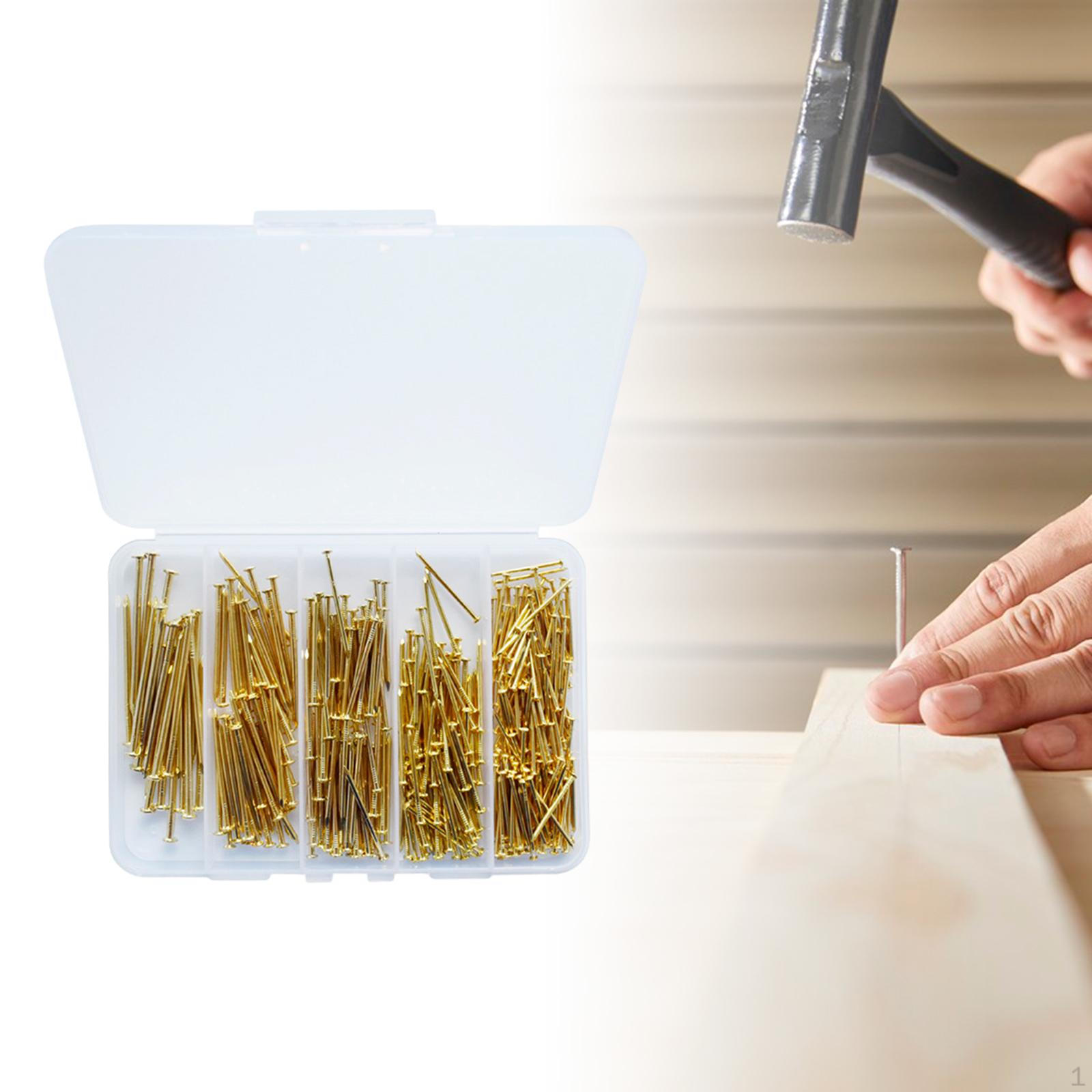 

1PC Цвяхи з круглою головкою з коробкою Декоративна меблева мініатюра для підвішування фоторамки 350 Gold