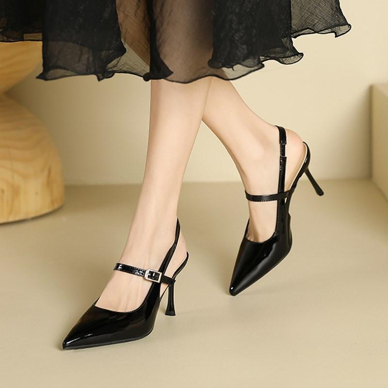 34-42 Französisches Temperament Leere High Heels Sandalen Damen Sommer 2025 neu Flacher Mund Spitz Stiletto High Heels Damen