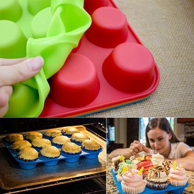 Stampi per vassoi in gomma per muffin e cupcake in silicone