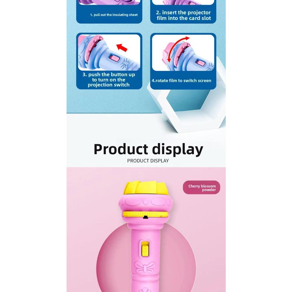 Cartoon Kids Projection Flashlight Mini Projector Baby Early Education Toy Children Learning Toy Gift