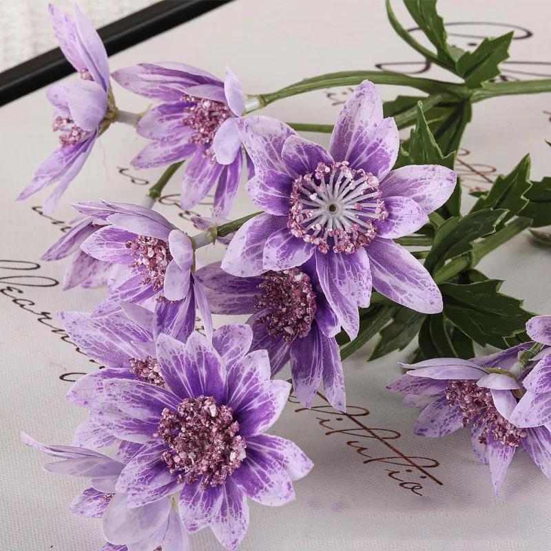 5Pc/lot Artificial Moisturizing Dandelion Real Touch Lotus Flowers for Wedding Decor Bridal Bouquet Home Decoration Party Floral