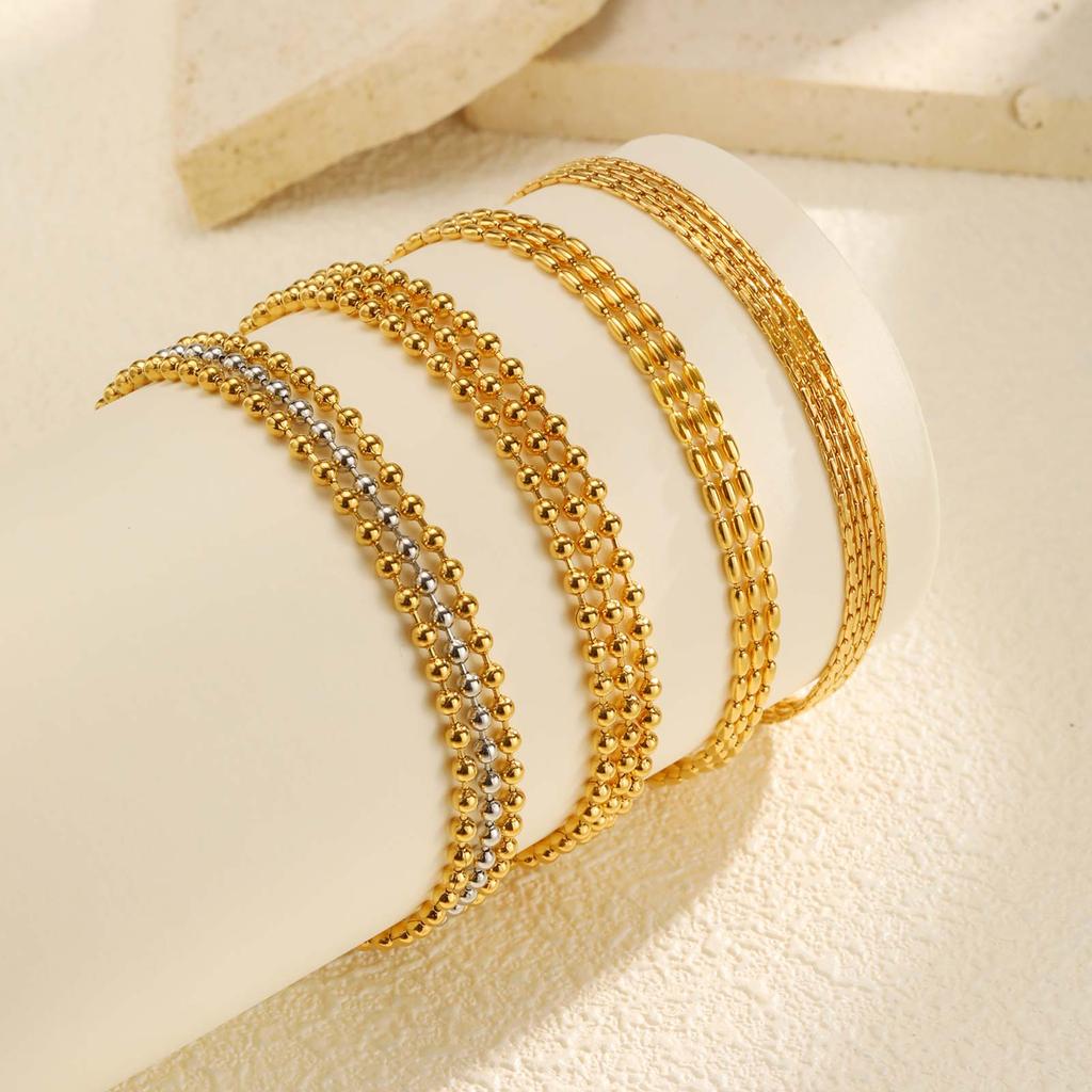 Classic Multi-layered Bead Chain Bracelet,Women's Stainless Steel Bracelets,Trendy Jewelry Mother's Day Gift