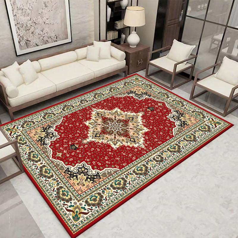 Bohemian Ethnic Crystal Velvet Rug for Living Room, Bedroom, or Cloakroom - Retro Style