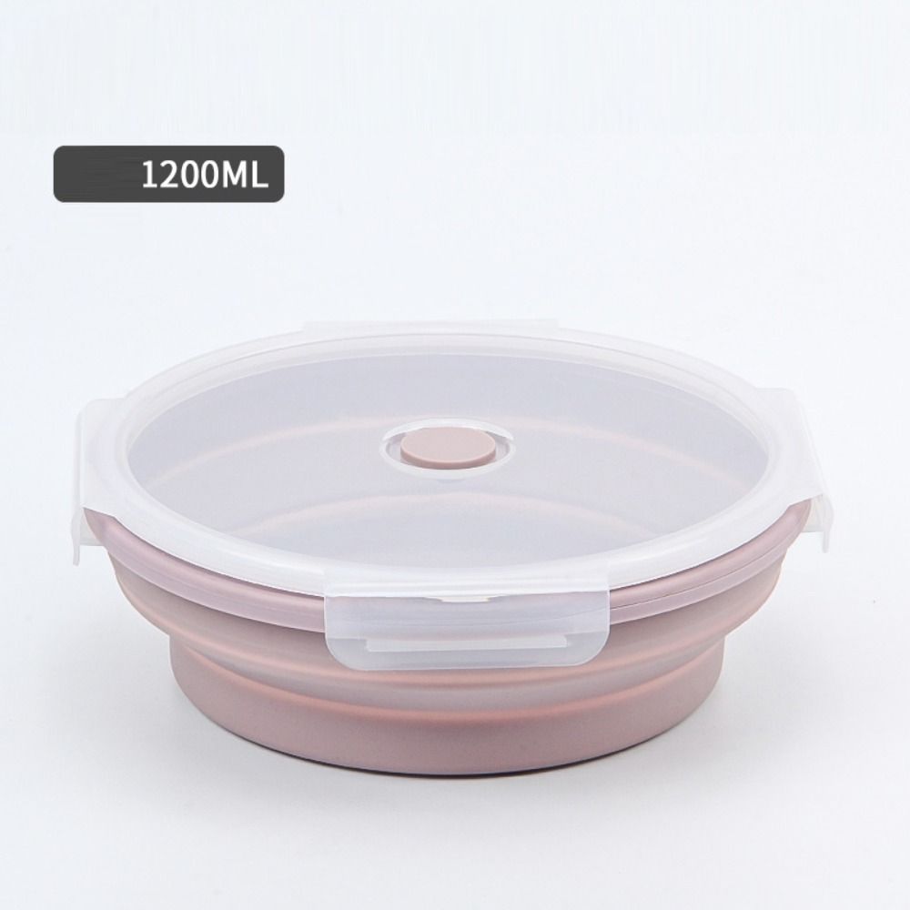 with Lids Portable Food Container Solid Colors Silicone Collapsible Bowl Outdoor