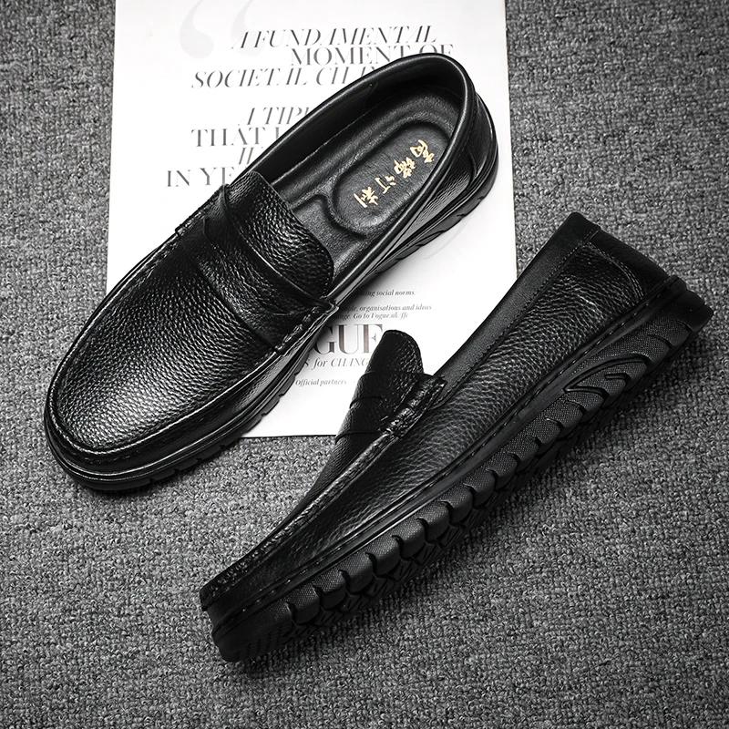 Fashion Genuine Leather Mens Casual Shoes Handmade Moccasins Men Comfortable Driving Loafers Slip on Male Footwear Comfy Business Flats