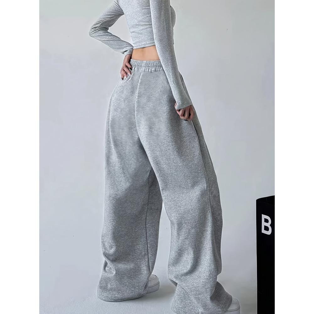 Ladies' Printed High Waisted Loose Wide Leg Pants, Loose Casual Hip-hop Street Style