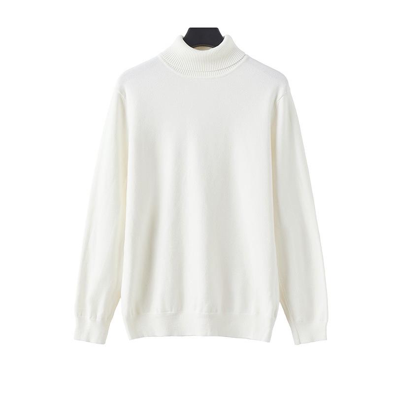 Shanggu Men’s Luxury Knit Sweater - Wool Blend, Half-High Neck, Long Sleeve, Solid Color. XXL