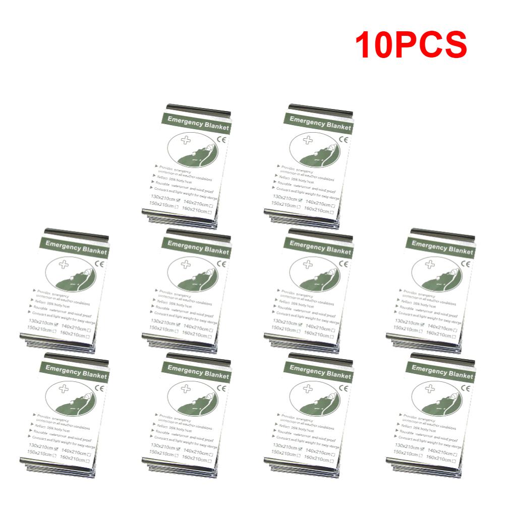 1-10Pcs Emergency Film Thermal Blanket First Aid Blanket, Silver Foil Survival Blanket, Space Blanket Survival Set for Outdoor