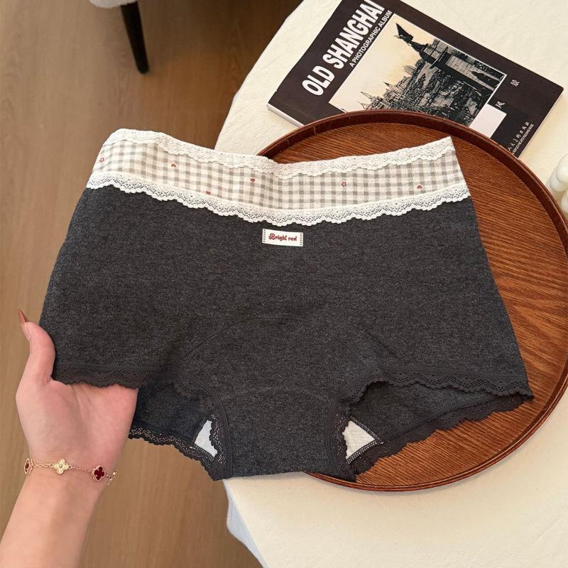 Calcinhas para Mulheres Cuecas de Cintura Baixa com Bordas de Fungo Preto Fofas Simples de Algodão Respirável Calcinhas Triângulo