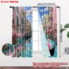 Set Of 2 Venice Canal Curtains Digital Printing Pastel Buildings Gondolas Pink Flowers Blue Sky Living Room Decor Curtain Polyester Perfect For