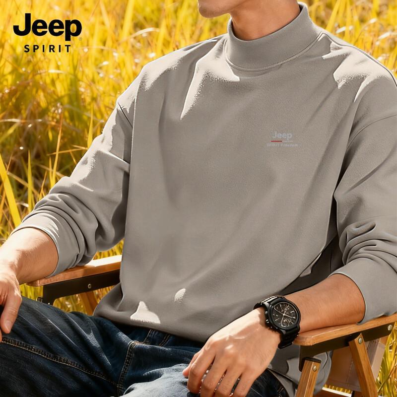 JEEP SPIRIT Men's Thermal Half-Turtleneck Long Sleeve Top