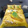 Peacock Duvet Cover Plum Blossom Decor Bedding Set King Size Crane Peacock Feather Floral Pattern Romantic Polyester Quilt Cover