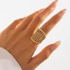 European & American Stacked Style Irregular Alloy Rings: Intersecting Line Hollow Open Ring Set
