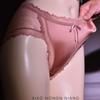 Light Luxury Satin Lace Open Crotch Seamless Jacquard Panties - Sexy, Comfortable, Breathable, Skin-Friendly, Plus Size Triangle Design.