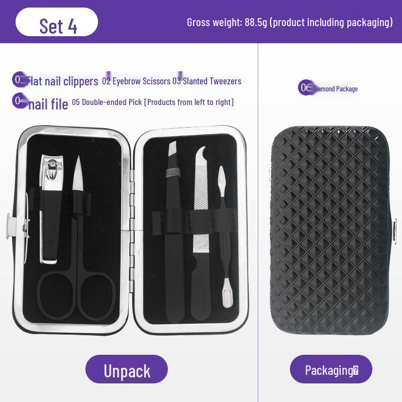 Premium 5-Piece Pedicure & Manicure Set: Nail Clippers, Scissors, Pliers, Ear Pick - Portable for Home Use