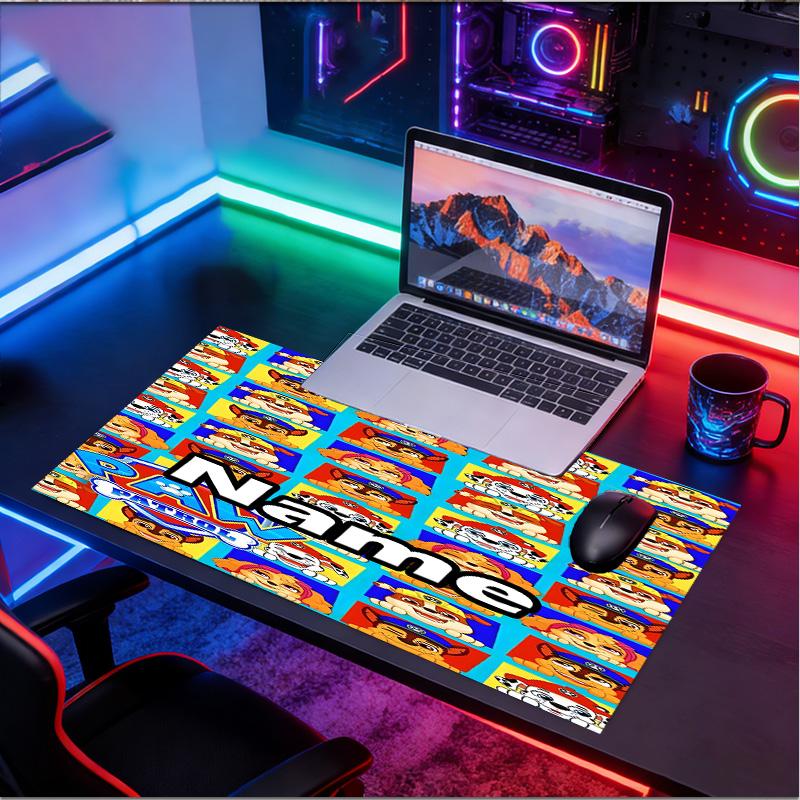 Custom Name Personalized PAW Patrol Pattern Mousepad, Laptop PC Desk Mat, Decorative Desk Mat for Home Keyboard Pad Gift