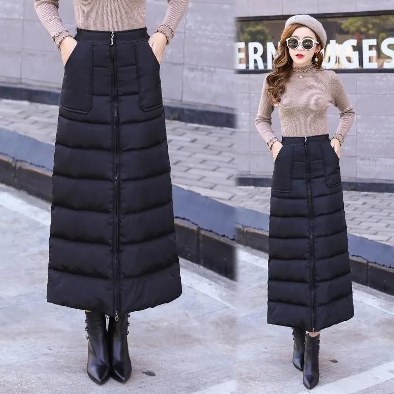 Down Cotton Skirt Women Autumn Winter New High Waist Medium Length Thickened Cotton Short Skirt