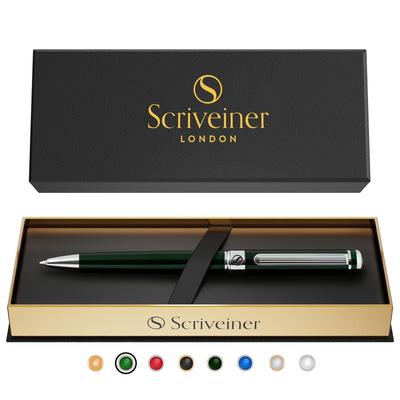 Anreißnadel Kugelschreiber Sehr Dunkles Britisches Renngrün Luxus Chrom Schmidt Schwarz Bester Tintenroller Stift Geschenkset für Männer Executive Atemberaubender Designer Stift
