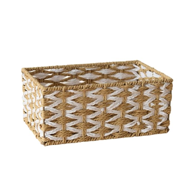 Woven Storage Bin Large Capacity Organiser Basket For Toy Cosmetics Jewelry Book Small Items Living Room Bedroom Dresser