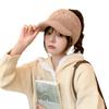 Women's Autumn and Winter Korean Version of Versatile Knitted Rabbit Warm Ear Protection Duck Tongue Baseball Cap Wool Cap Plus Velvet Thickened