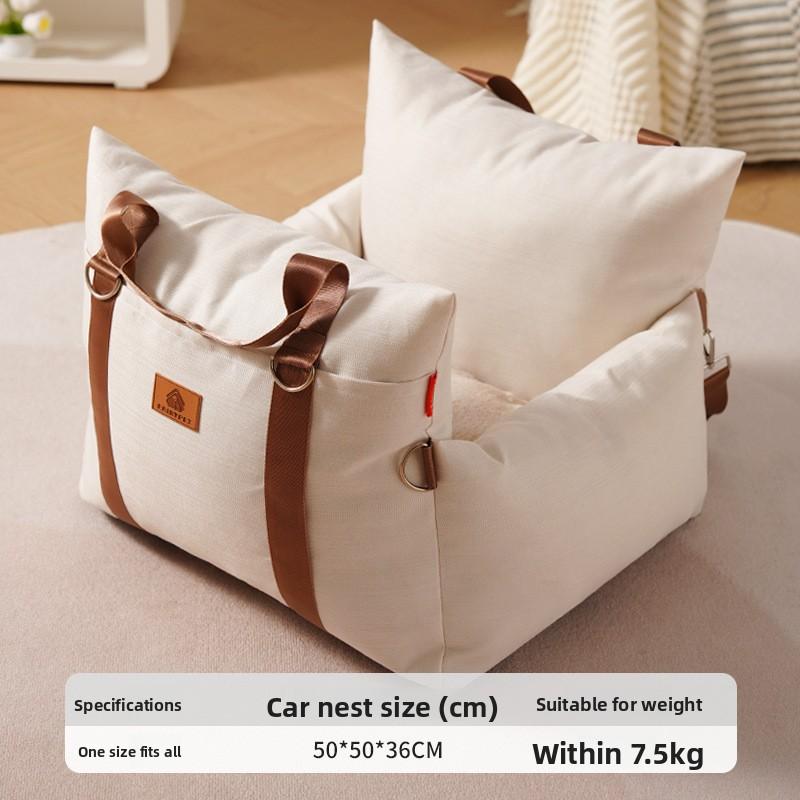 

High Quality Car Seat Cover Cat Hammock Safety Seat Cushion Anti-theft Car Portable Home Dual-purpose Nest Pad Dog Accessories бежевый