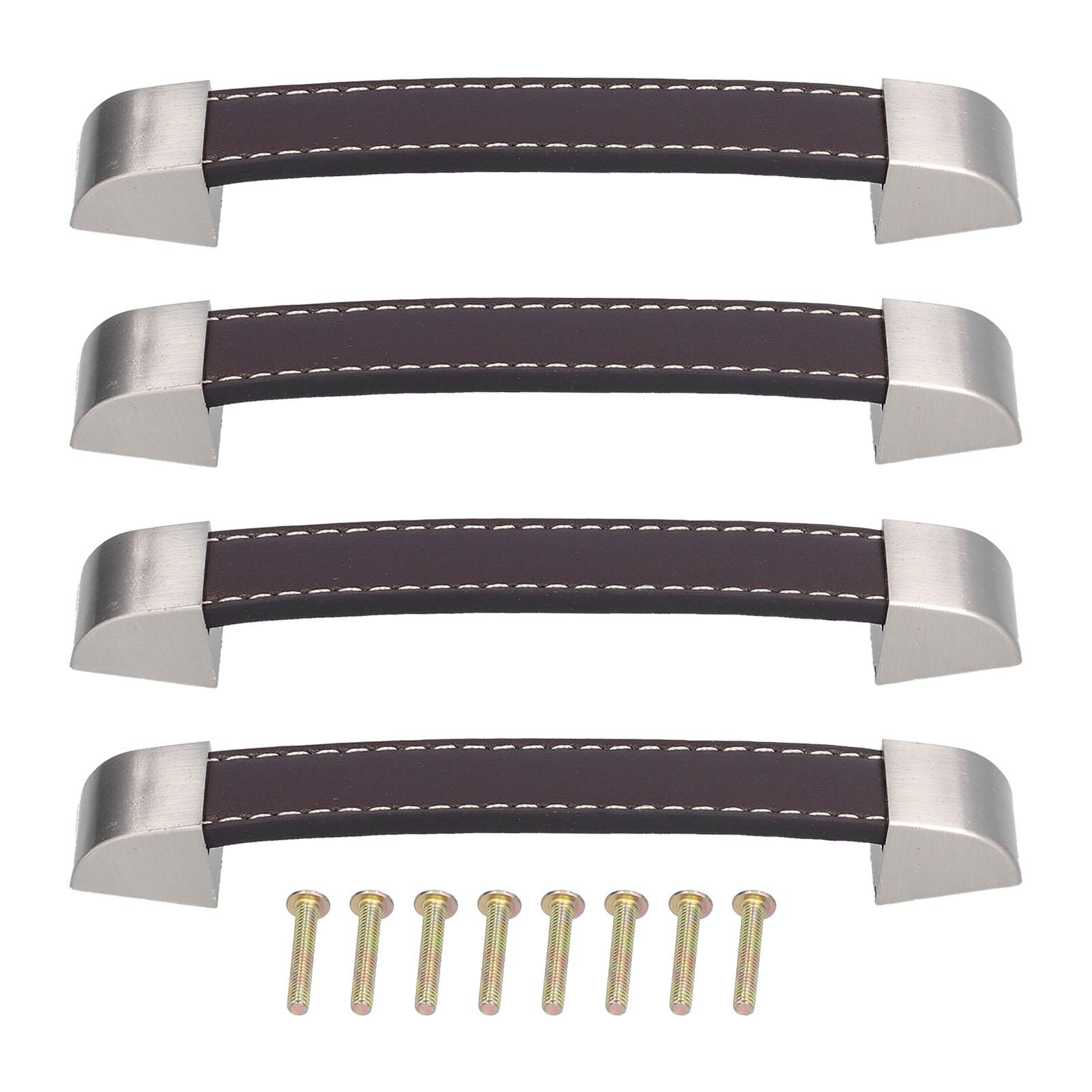 

4 Set Furniture Handle Brown Rectangular Drawer Pull for Cabinet Side Doors Luggage