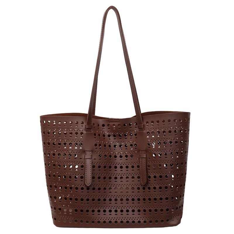 

Велика місткість порожнистий дозвілля старший сенс форми м який і міцний мода вишукана нова легка розкішна сумка для щоденних поїздок через плече коричневий