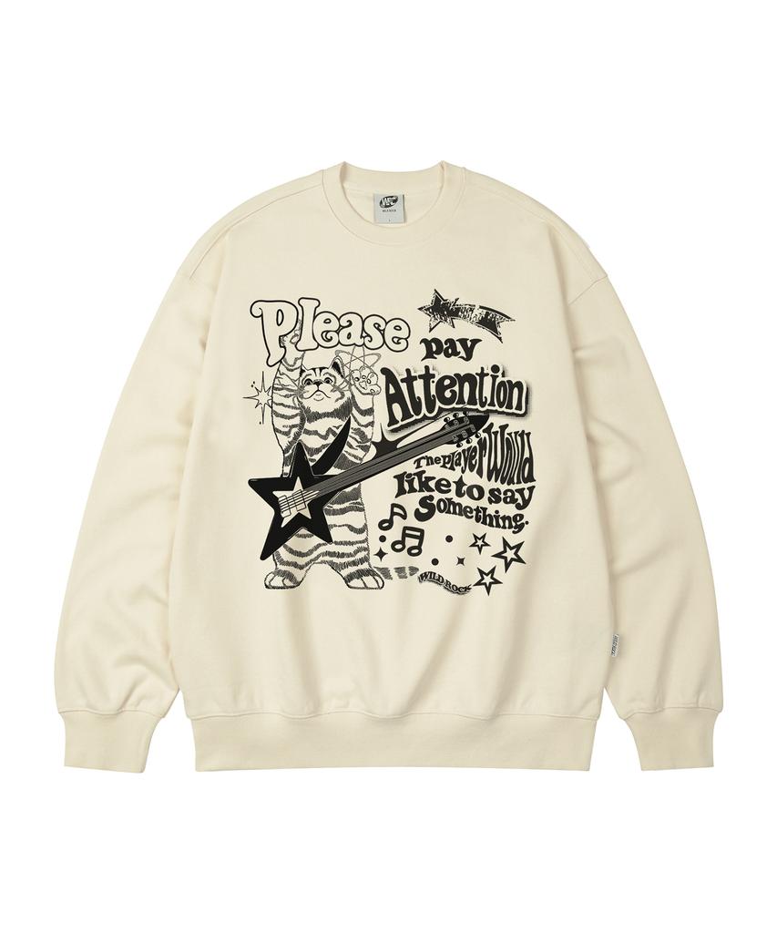 WILDROCK Rock 'N' Roll Kitty Oversized Sweatshirt_9 Col (A Type)