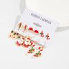 Christmas Reindeer & Santa Claus Stud Earring Set - Festive Cartoon Snowflake Bell Design for Women