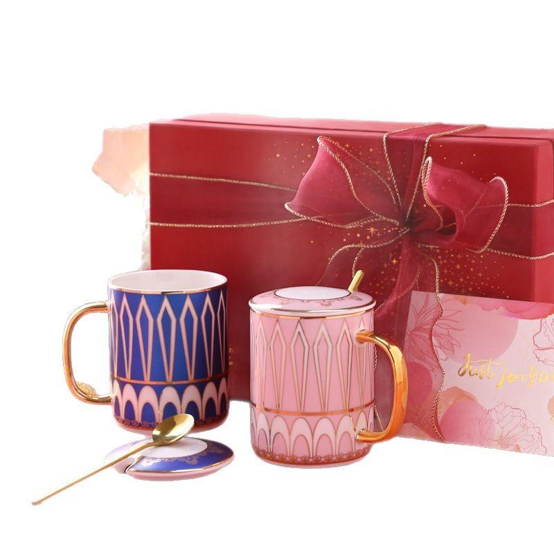 Bone China Couple Pair Of Cups, A Pair Of Water Cups, Afternoon Tea, Guochao Light Luxury Cup Gift Box Set