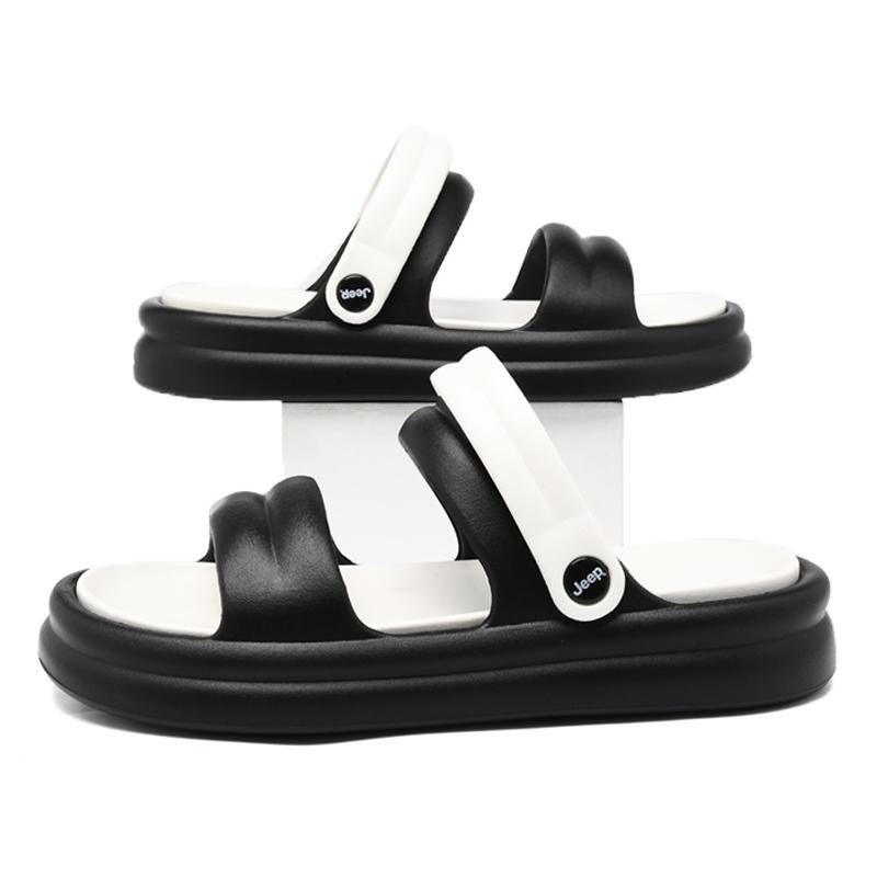 Jeep EVA Casual Minimalist Beach Sandals Unisex sandals Black White P240MTX465-3