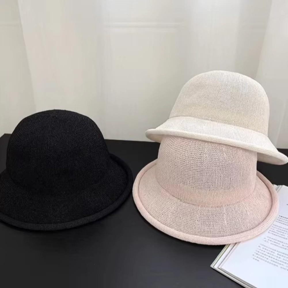 Thin Fisherman's Hats Knitted Sun Hat Fashion Women Bucket Hat Outdoor Beach Vacation Wear