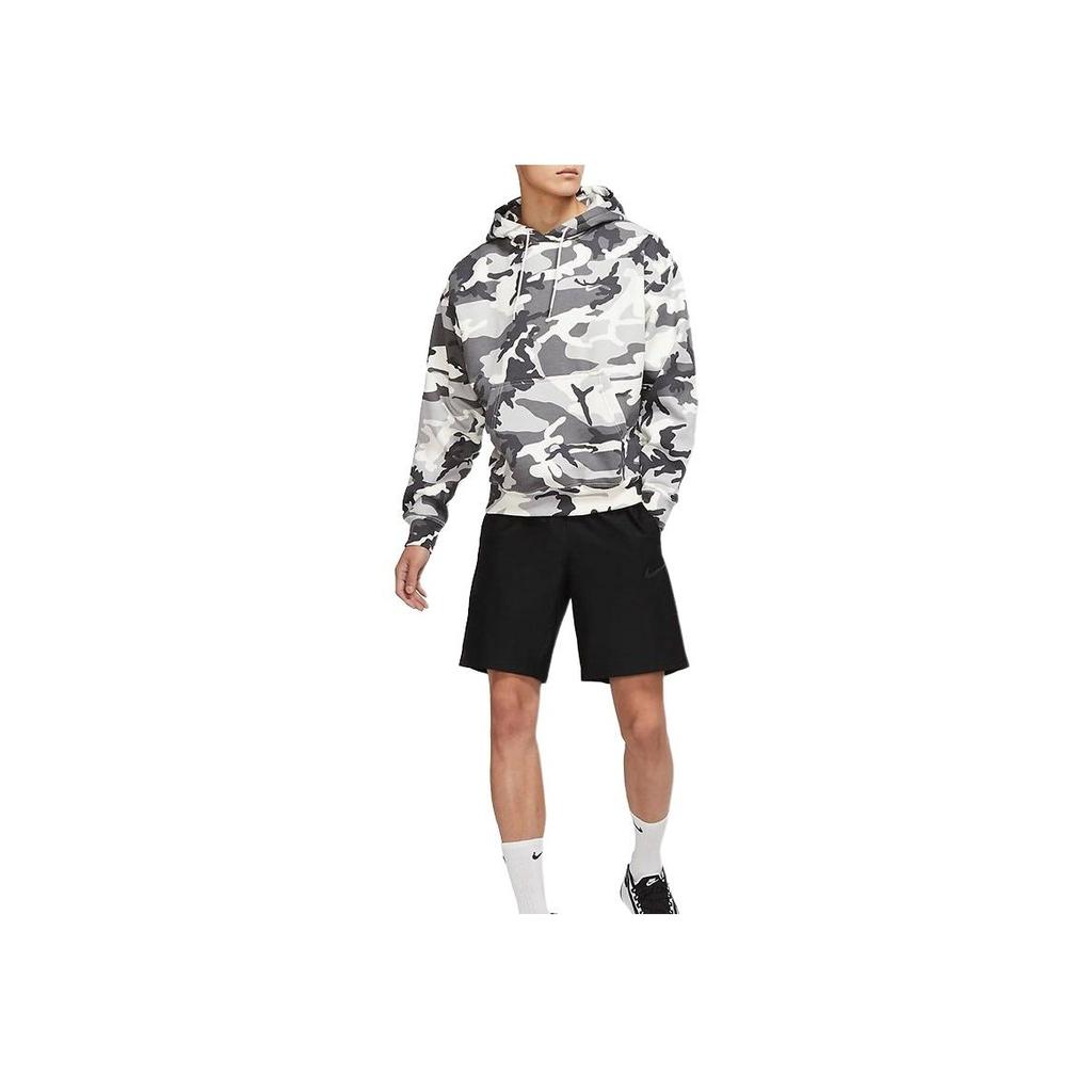 Nike Camouflage Pattern Hooded Sweatshirt Men Tops Gray White DN1253-133