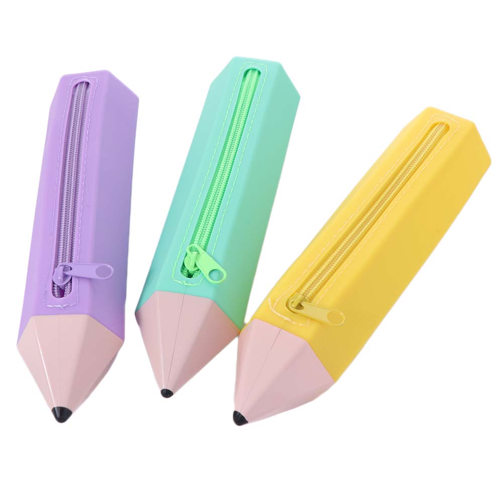 Easy To Clean Pencil Shape Bag Soft Material Soft Pencil Case  Stationery Storage